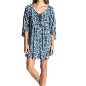 Roxy Blackbird Dress Flare Sleeve 3/4 Tie
